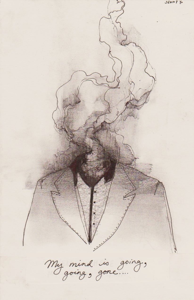 823x1270 my mind is going fly drawing, smoke drawing, brain drawing - Mind Drawing