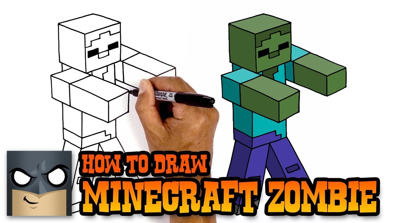 1280x720 How To Draw Zombie Minecraft - Minecraft Art Drawings