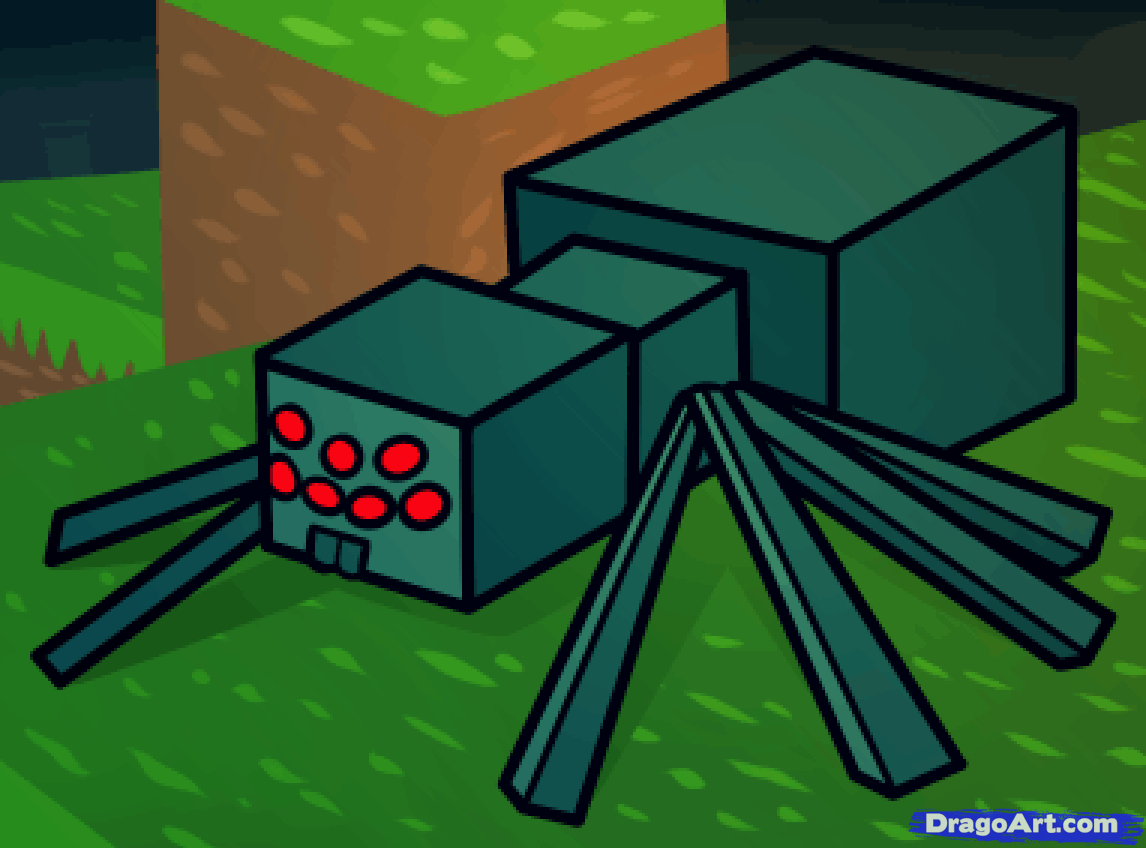 1146x848 how to draw a minecraft spider, minecraft cave spider drawing - Minecraft Cake Drawing
