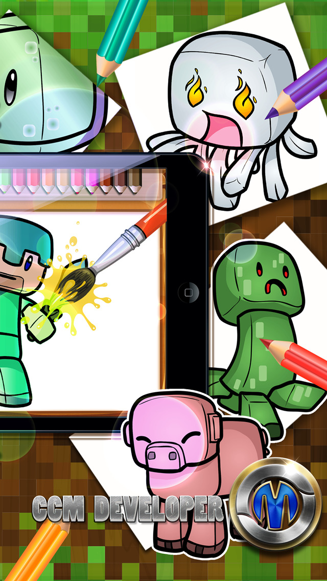 640x1136 Drawing Desk Chibi Cartoon Draw And Paint Creator To Coloring Book - Minecraft Cartoon Drawings