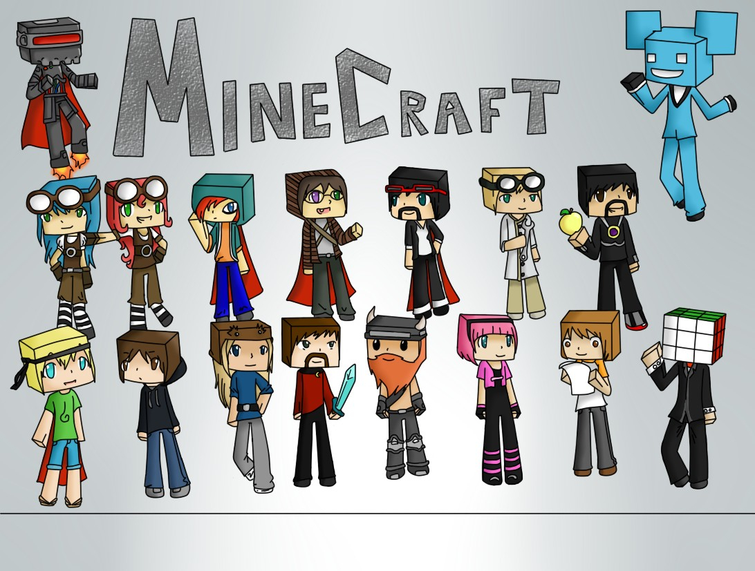 1092x827 how to draw minecraft youtubers step - Minecraft Cartoon Drawings.