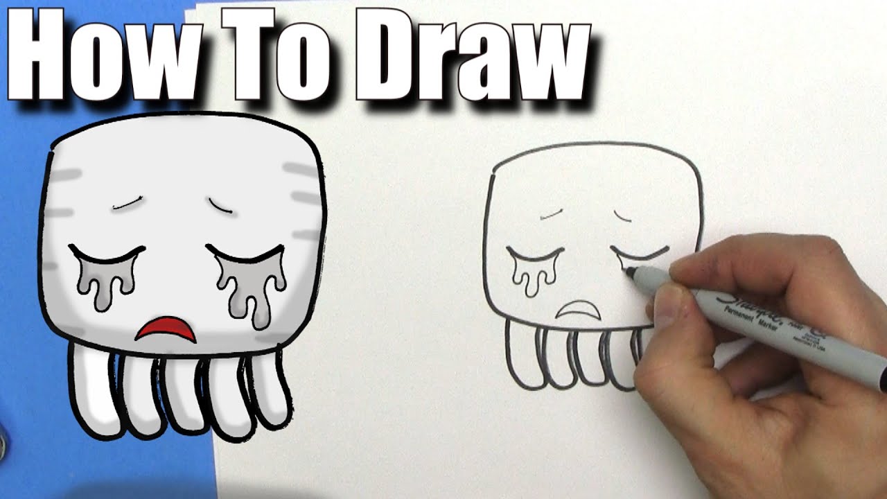 1280x720 How To Draw A Cute Cartoon Minecraft Ghast - Minecraft Cartoon Drawings
