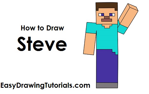 500x315 How To Draw Steve - Minecraft Cartoon Drawings