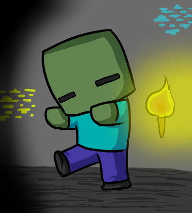 397x440 minecraft drawings minecraft drawing chibi zombie - Minecraft Cartoon Drawings