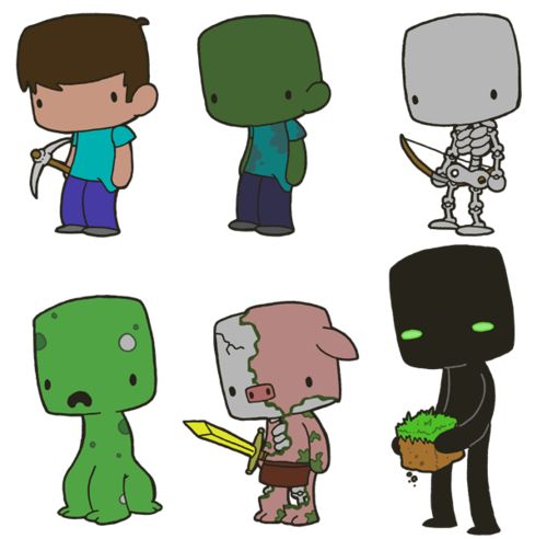500x492 minecraft in cartoon versionmy favorite is the zombie pigman - Minecraft Cartoon Drawings