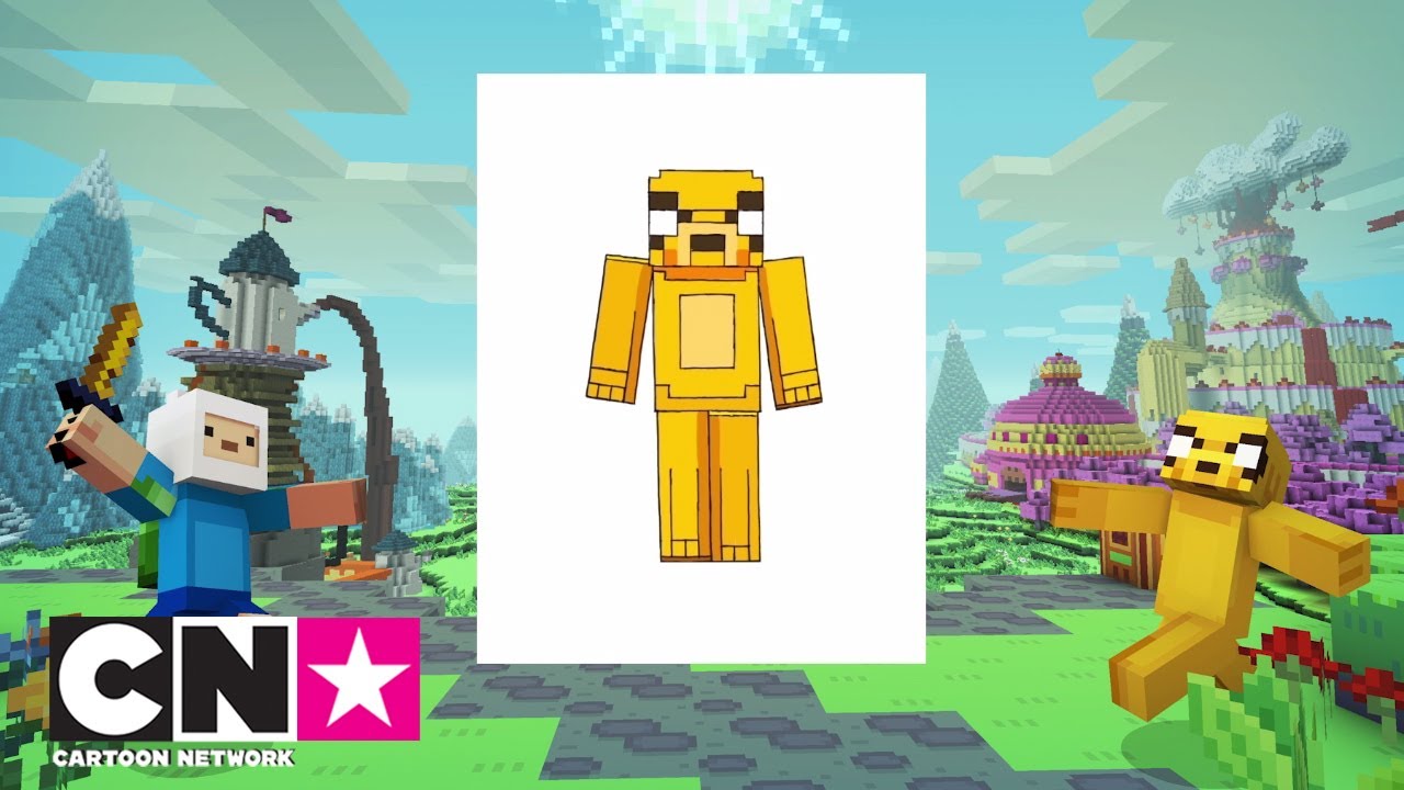 1280x720 adventure time x minecraft how to draw jake cartoon network - Minecraft Cartoon Drawings