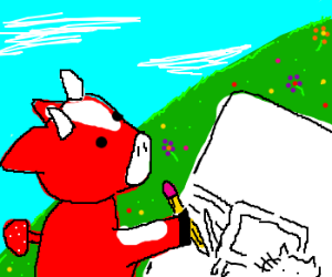 300x250 A Mooshrum - Minecraft Cat Drawing