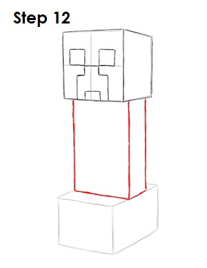 300x388 How To Draw A Creeper - Minecraft Creeper Drawing