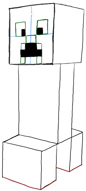 276x610 How To Draw A Minecraft Creeper In Easy Steps - Minecraft Creeper Drawing