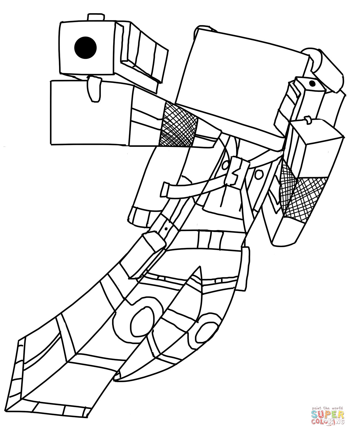 1219x1500 minecraft coloring pages deadlox pics download - Minecraft Deadlox Drawing