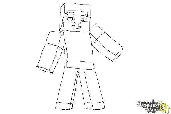 600x400 How To Draw Diamond Steve From Minecraft - Minecraft Diamond Drawing