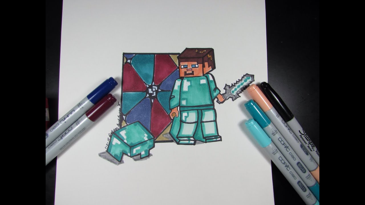 1280x720 How To Draw Minecraft - Minecraft Diamond Drawing