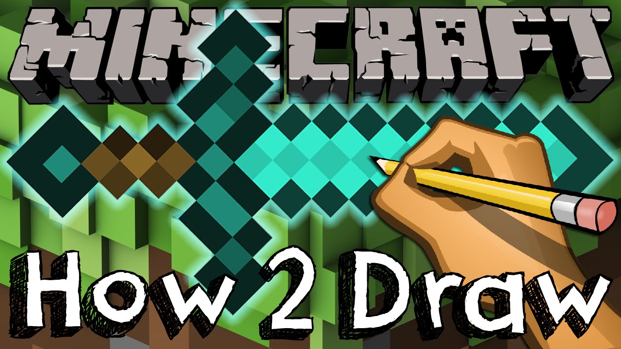1280x720 how to draw the diamond sword from minecraft drawing coloring - Minecraft Diamond Sword Drawing
