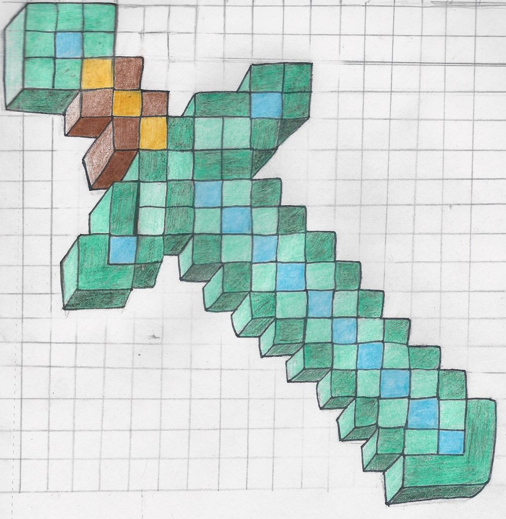 How To Draw A Minecraft Sword On Paper Learn How To Draw