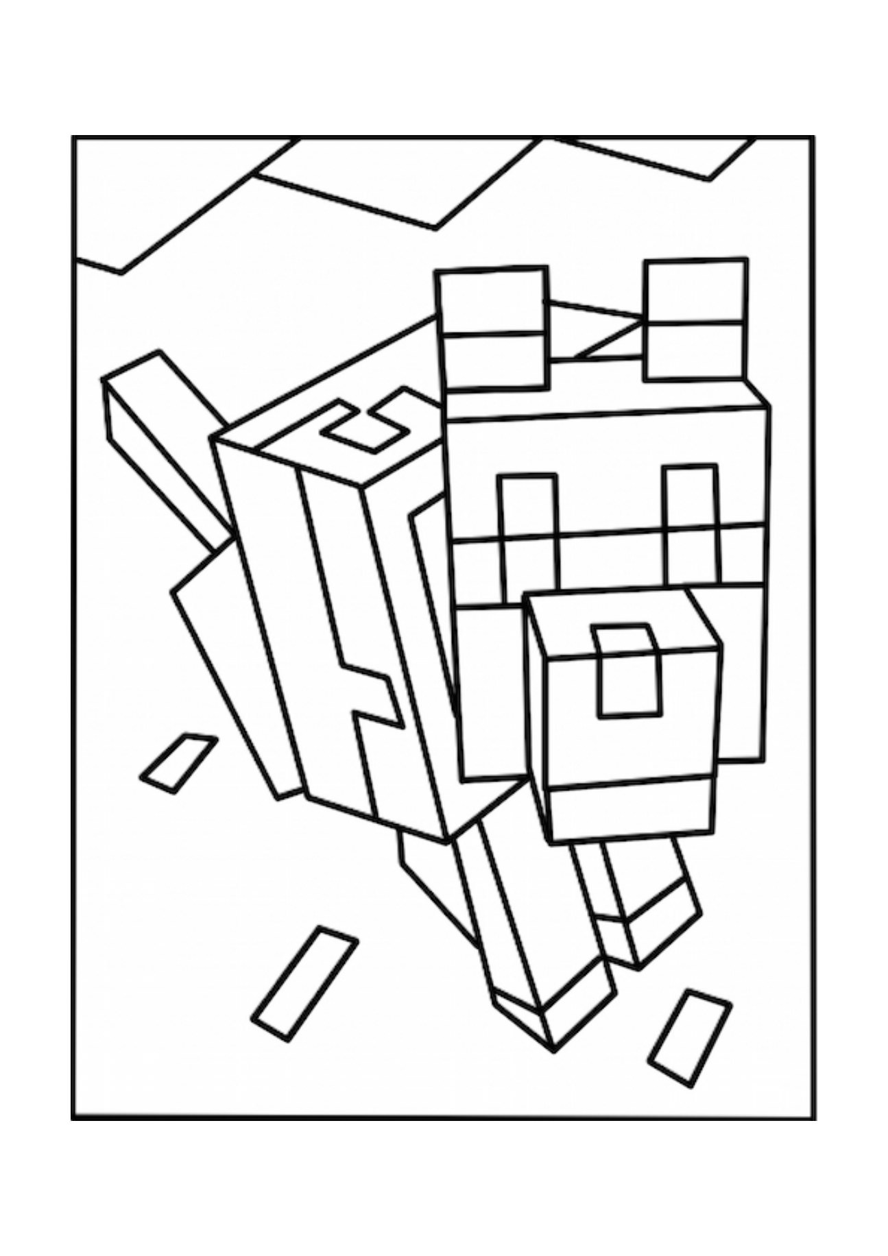 1295x1832 Minecraft Dog Coloring Pages - Minecraft Dog Drawing
