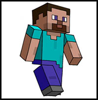 200x204 How To Draw Minecraft Video Game Characters Drawing Tutorials - Minecraft Drawing Games