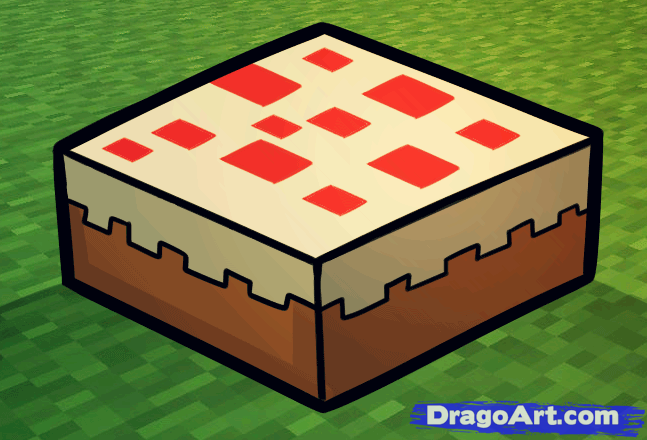 647x440 How To Draw A Minecraft Cake, Step - Minecraft Drawing Games