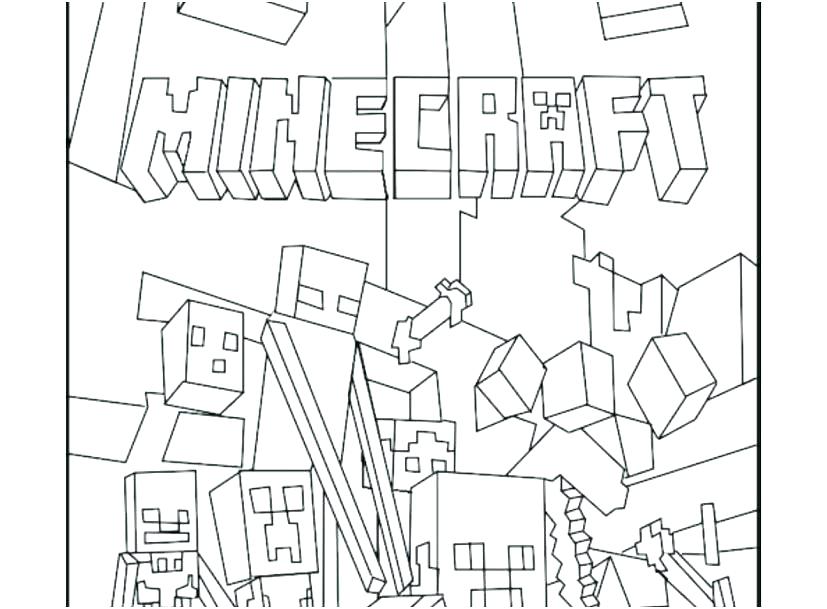 827x609 Minecraft Printable Coloring Pages Sword Coloring Pages Printable - Minecraft Drawing Online