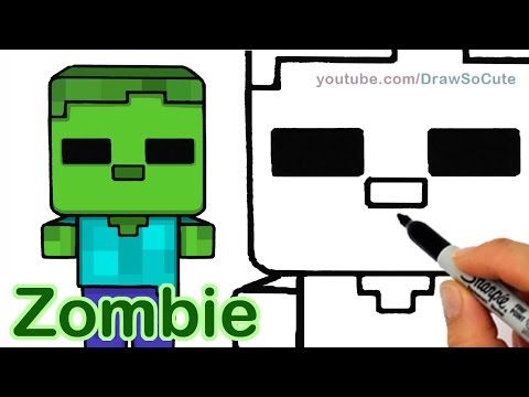 480x360 how to draw minecraft zombie cute and easy step - Minecraft Drawing Zombie