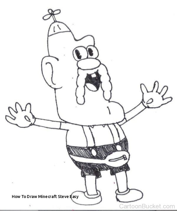 600x715 How To Draw Minecraft Steve Easy Pizza Steve Drawing - Minecraft Drawings