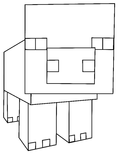 400x520 How To Draw Pig From Minecraft With Easy Step - Minecraft Drawings