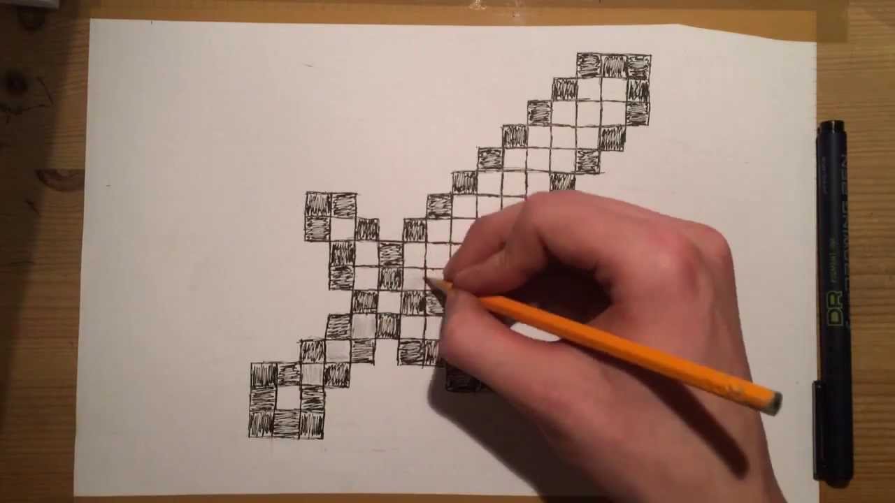 1280x720 How To Draw Minecraft Sword - Minecraft Drawings
