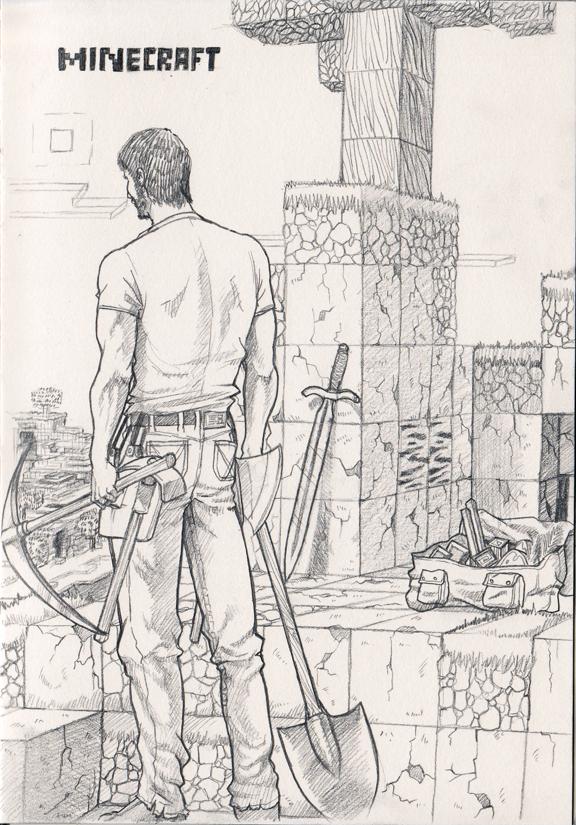 576x825 Realistic Minecraft Drawing - Minecraft Drawings