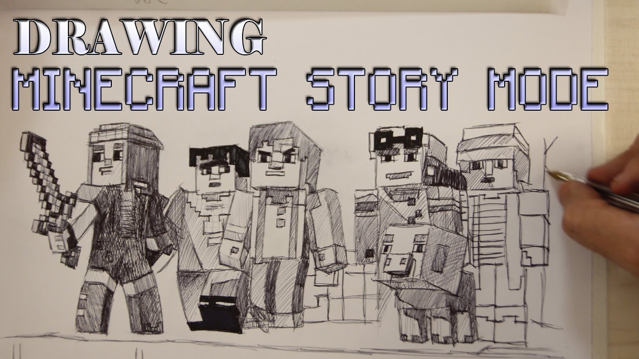1280x720 drawing minecraft story mode time lapse - Minecraft Drawings