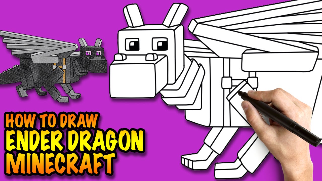 1280x720 How To Draw Ender Dragon - Minecraft Drawings Step By Step