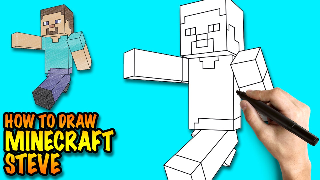 1280x720 How To Draw Minecraft Steve - Minecraft Drawings Step By Step