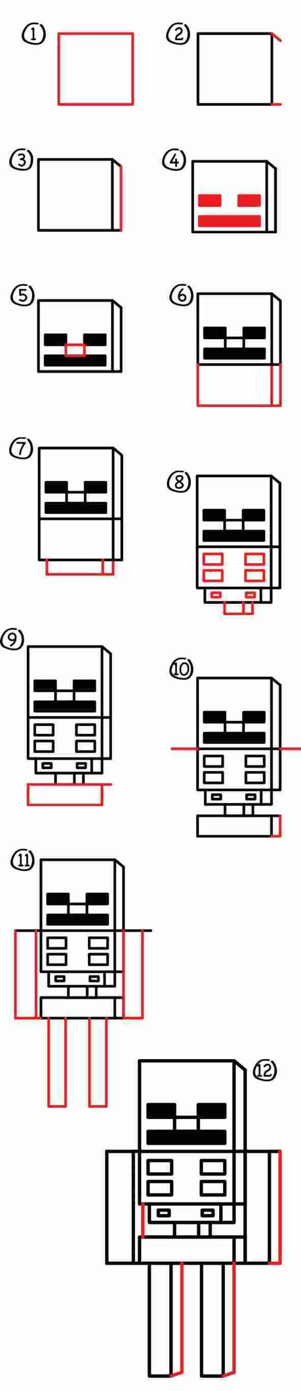 Minecraft Drawings Step By Step at Explore