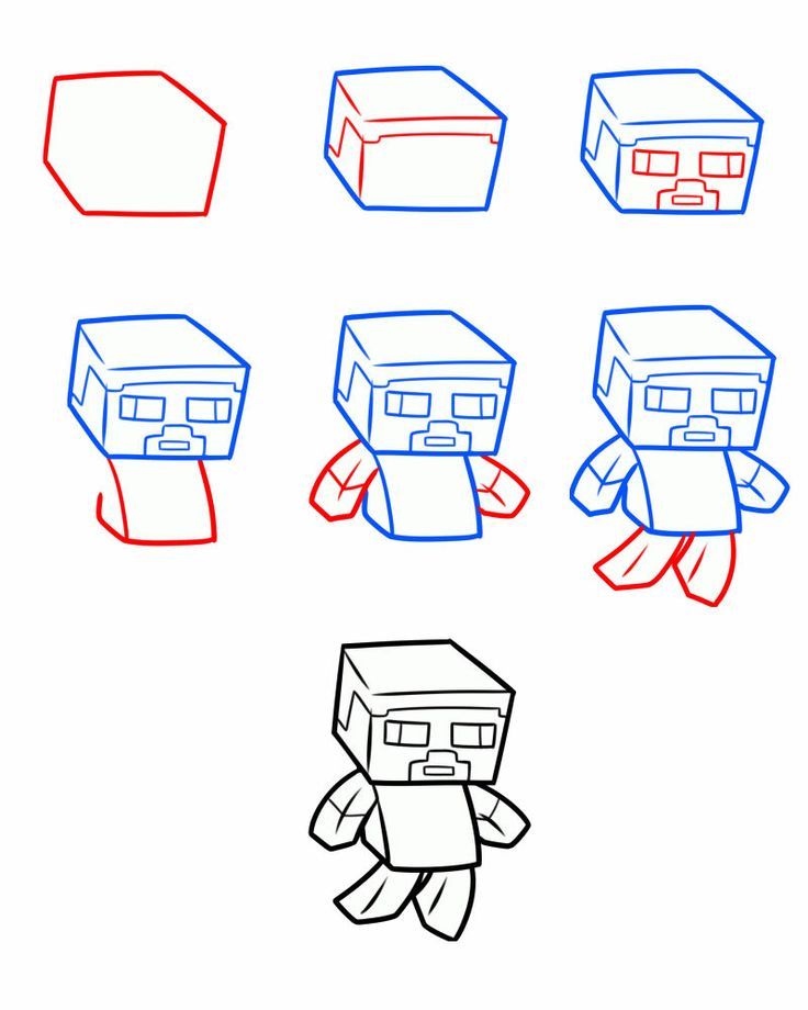 736x920 How To Draw Minecraft Steve Step - Minecraft Drawings Step By Step