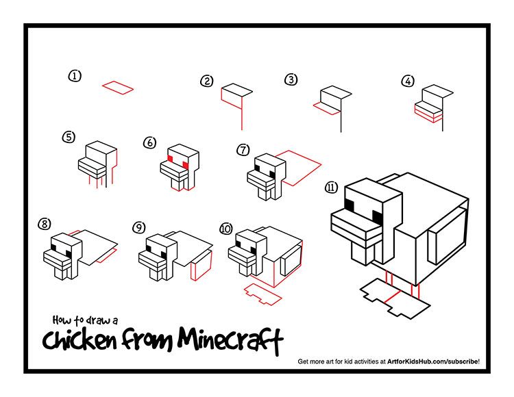 Minecraft Drawings Step By Step at Explore