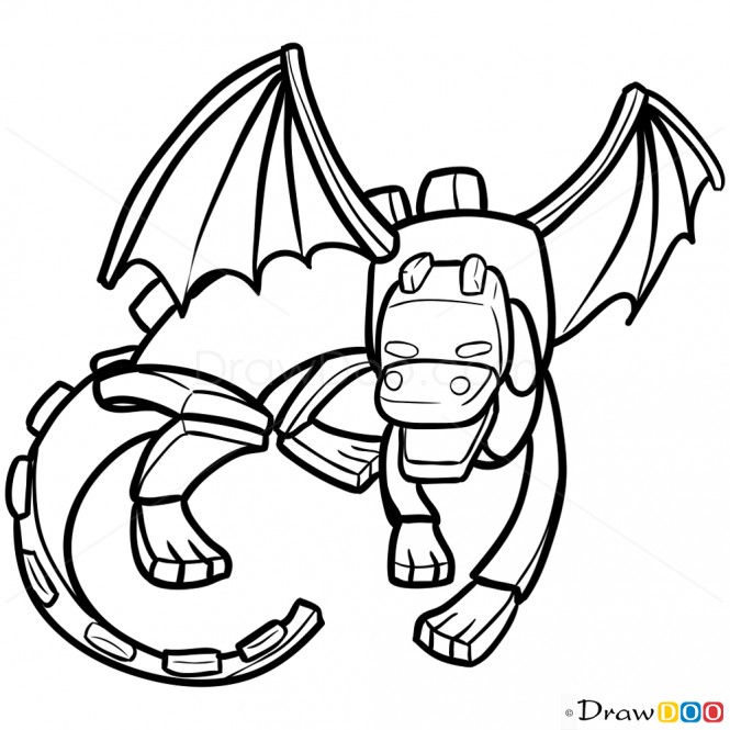 Download Minecraft Ender Dragon Drawing at PaintingValley.com ...