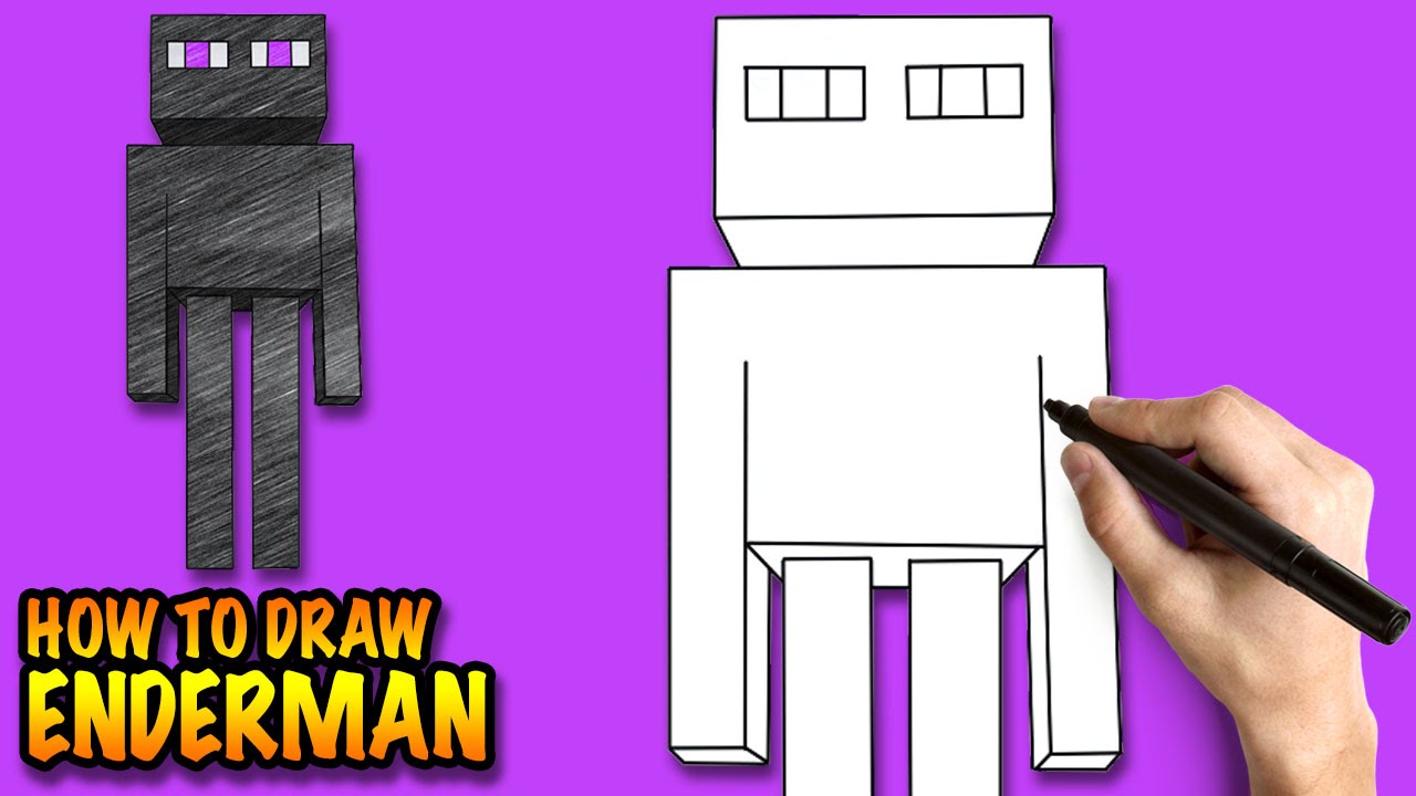 1280x720 How To Draw Enderman - Minecraft Enderman Drawing