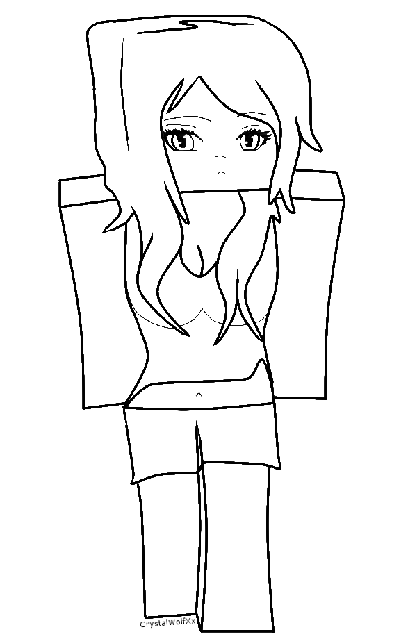 600x920 minecraft lineart minecraft girl for free download - Minecraft Girl Drawing