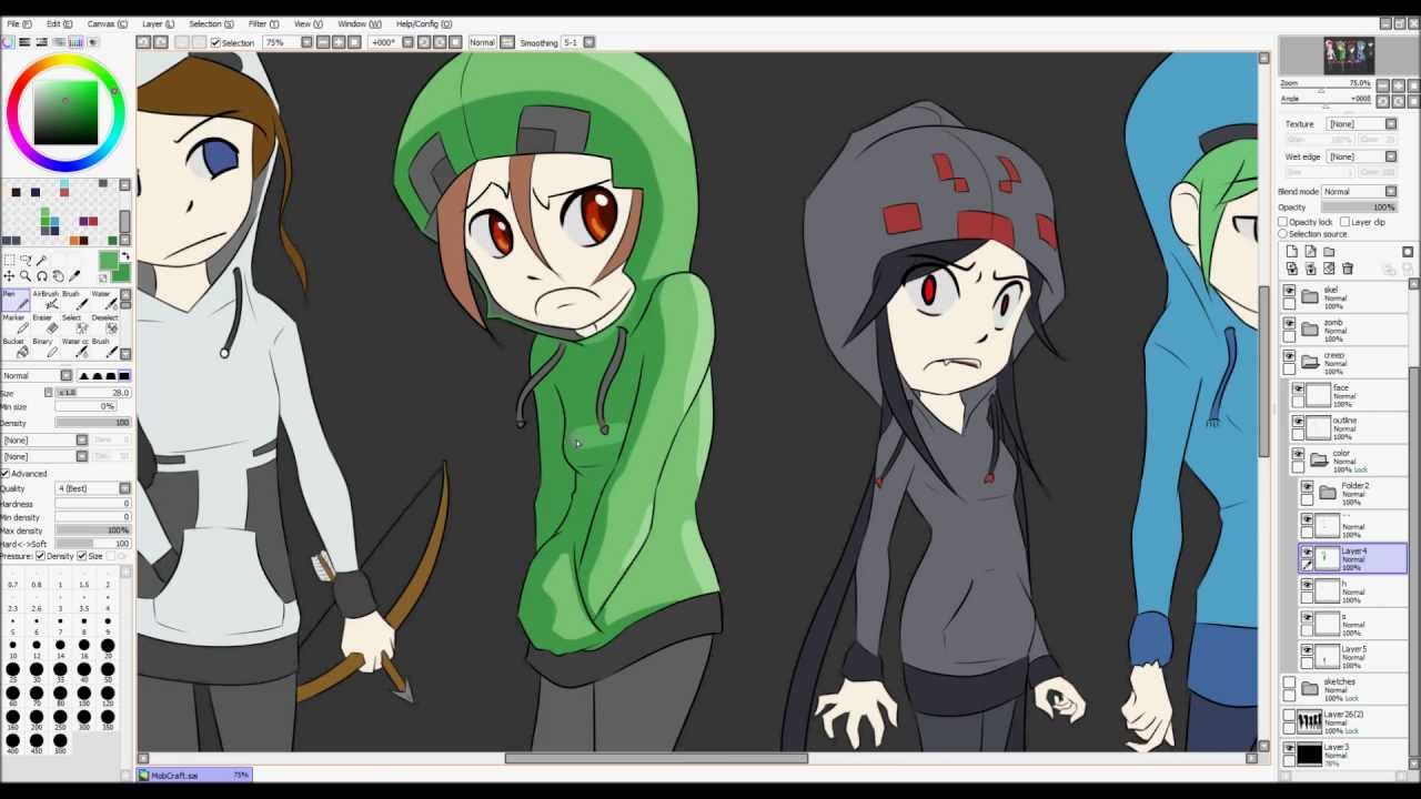 1280x720 minecraft mob girls - Minecraft Girl Drawing