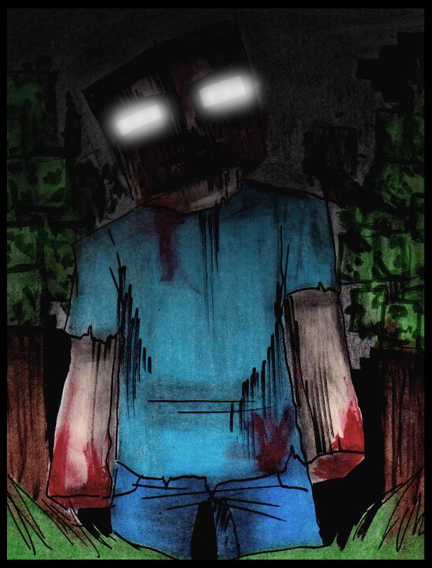 616x809 Herobrine - Minecraft Herobrine Drawing