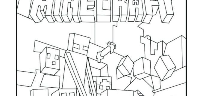678x320 free minecraft coloring pages good minecraft drawing game - Minecraft Images Drawing