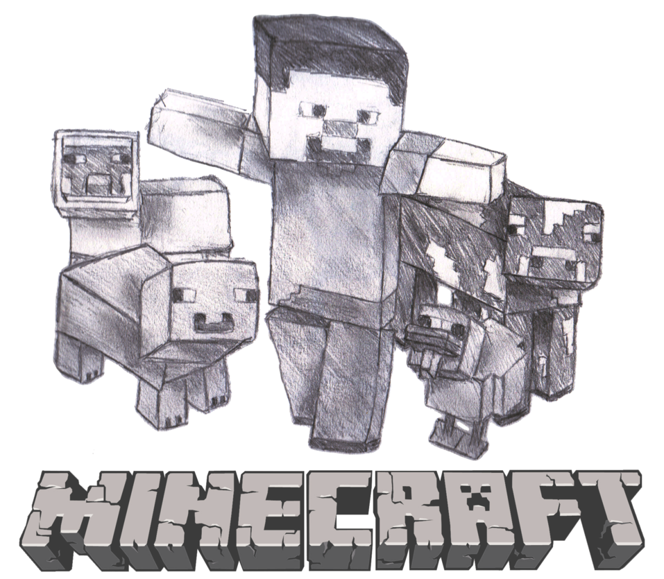 957x835 drawing minecraft sketch huge freebie! download for powerpoint - Minecraft Images Drawing