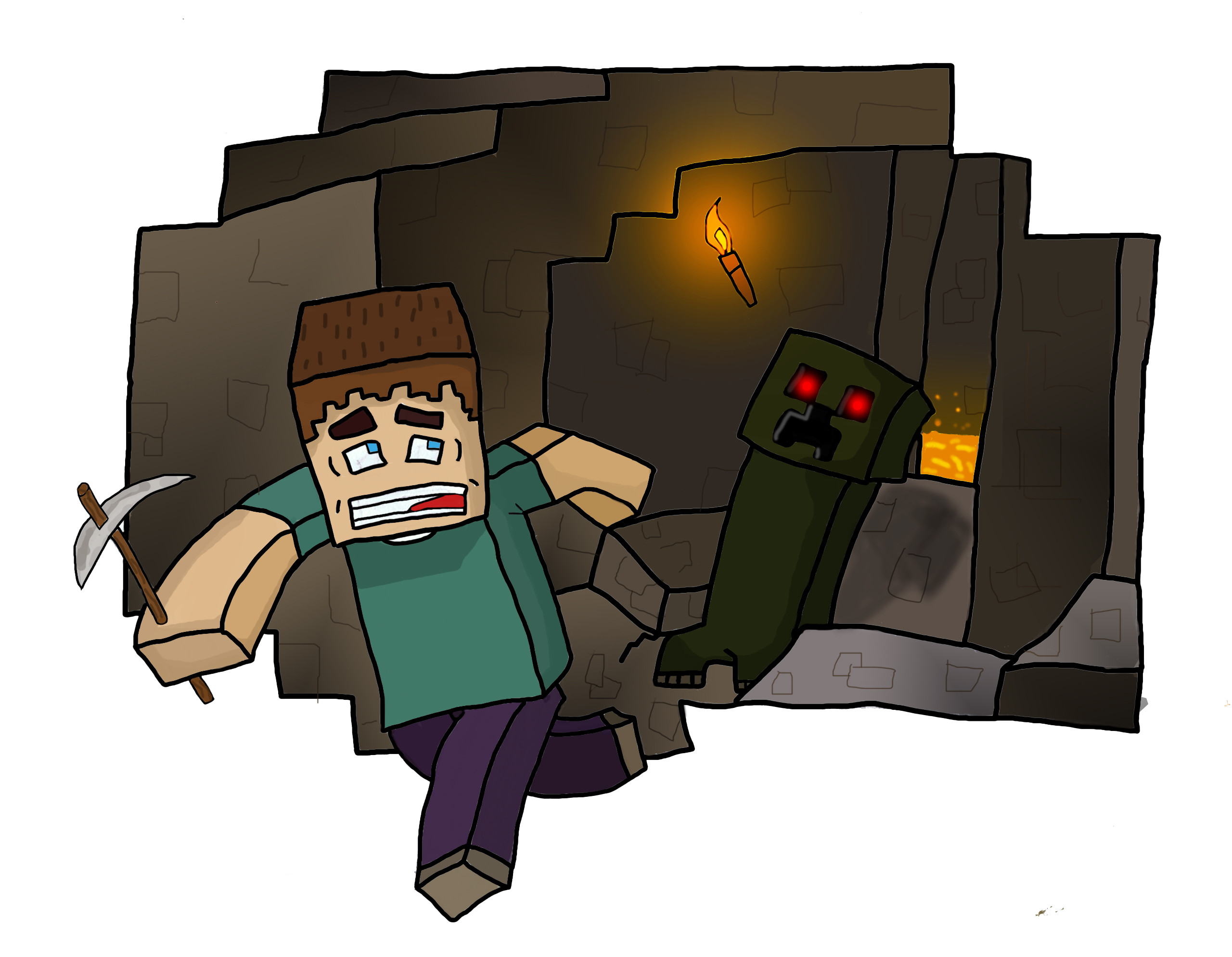 2560x1990 my minecraft cave drawing please give me feedback - Minecraft Images Drawing