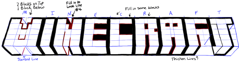 827x215 How To Draw The Minecraft Logo Step - Minecraft Logo Drawing
