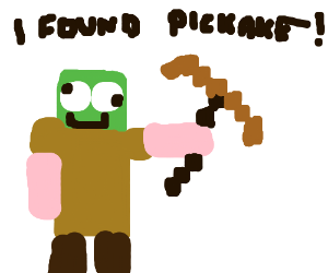 300x250 minecraft noob found a pickaxe drawing - Minecraft Pickaxe Drawing