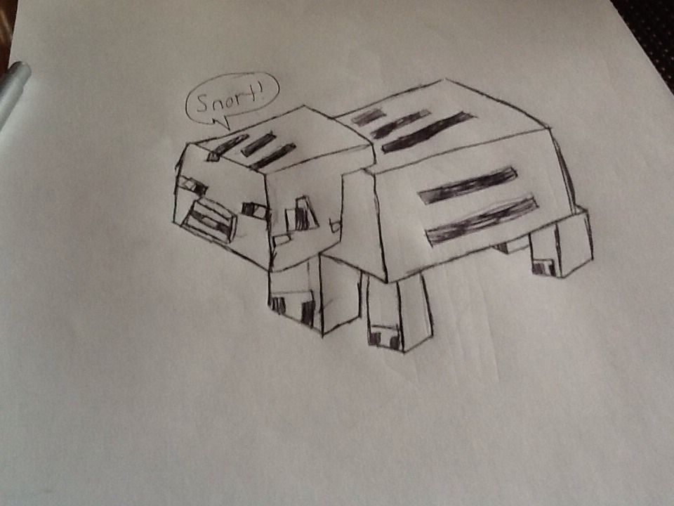 960x720 How To Draw Minecraft Pig - Minecraft Pig Drawing