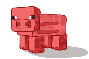 300x200 How To Draw Minecraft Step - Minecraft Pig Drawing