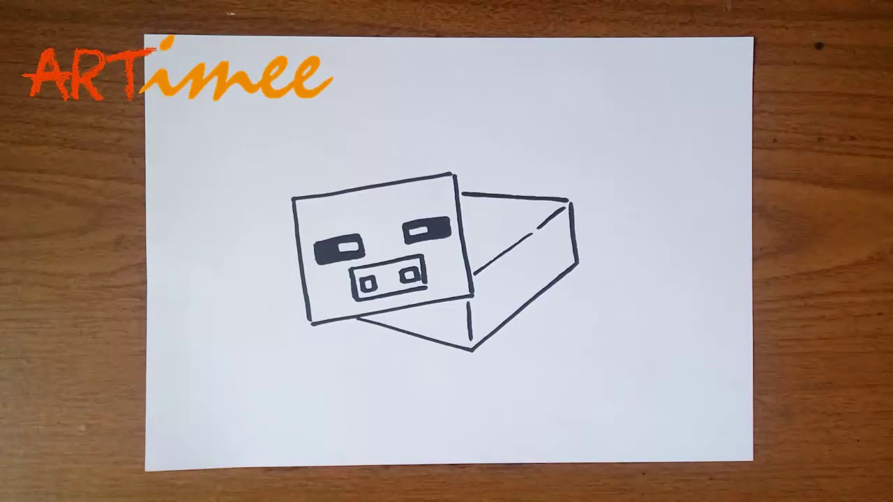 1280x720 How To Draw A Minecraft Pig - Minecraft Pig Drawing