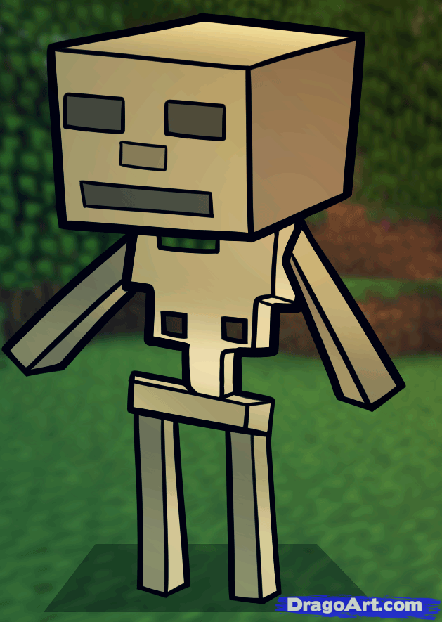 629x885 how to draw a minecraft skeleton, minecraft skeleton, step - Minecraft Skeleton Drawing