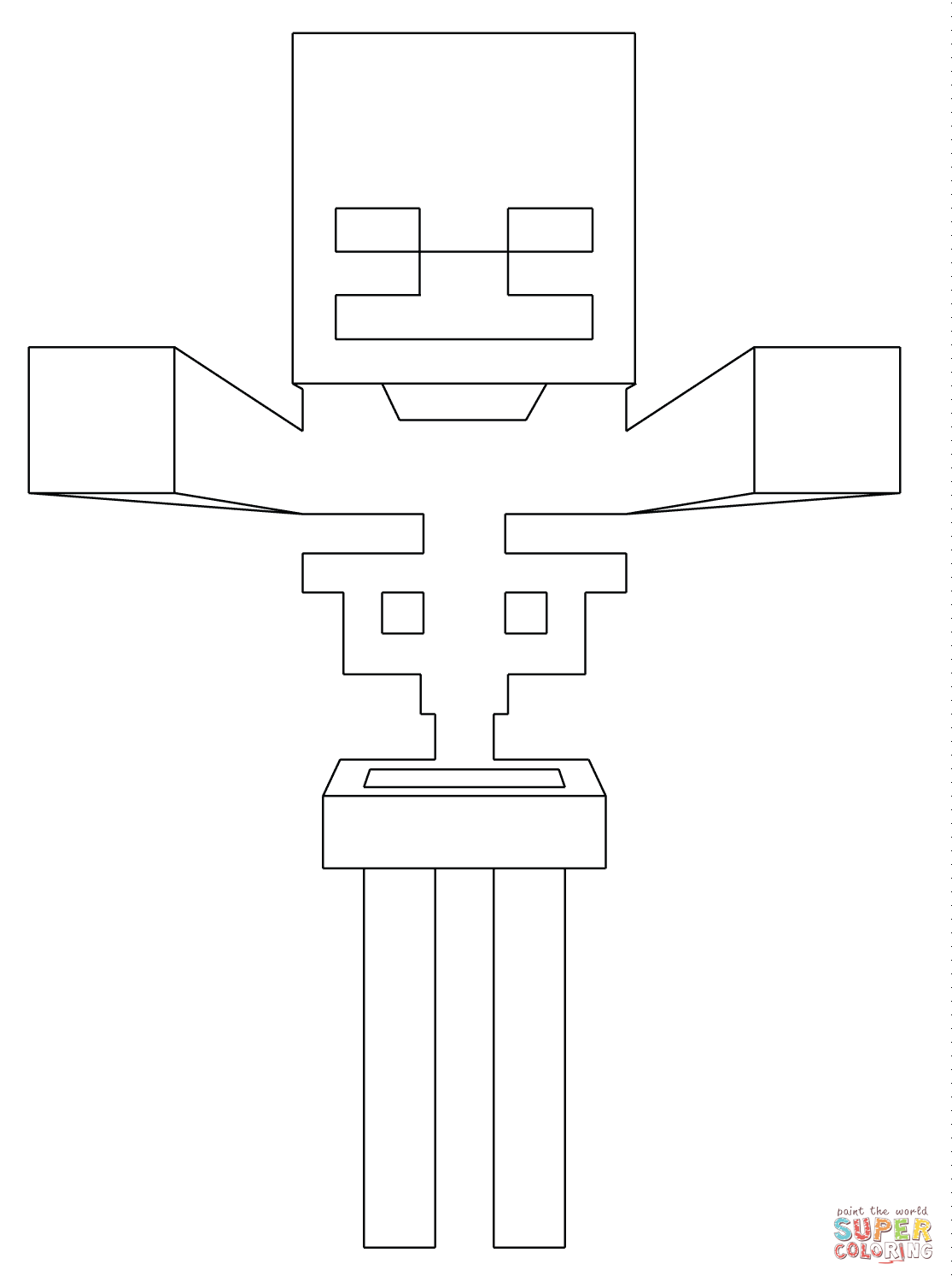1115x1500 Minecraft Skeleton From Minecraft Coloring Page - Minecraft Skeleton Drawing