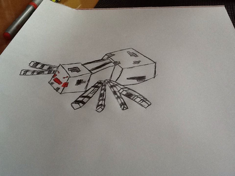 960x720 How To Draw Minecraft Spider - Minecraft Spider Drawing