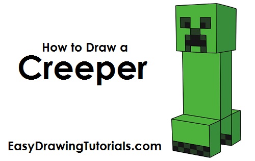 500x315 how to draw a creeper - Minecraft Spider Drawing
